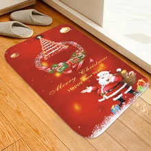 LANGRIA фланелевый Противоскользящий коврик для ванной с рождественским принтом