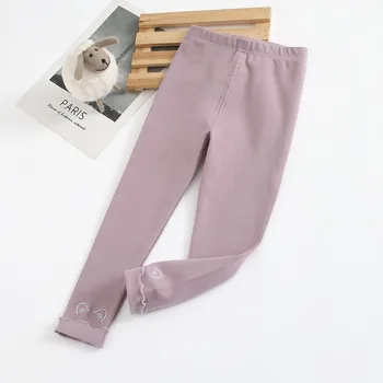 

HIPAC 2020 New Children Leggings Autumn And Winter Girls Long Pants Pure Cotton Comfortable Fabric Straight Elastic Waist