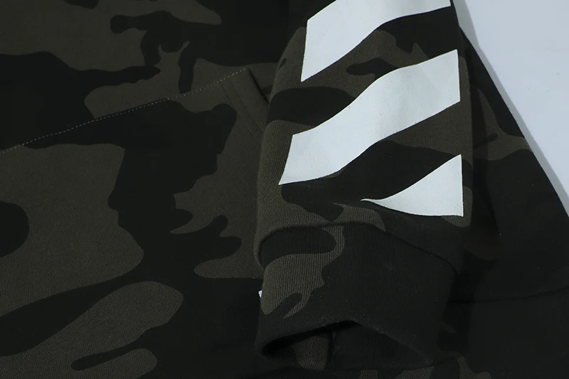 Камуфляжная косая полоска 19ss Off-White OW Мужская/Женская осенне-зимняя хлопковая модная повседневная свободная толстовка с капюшоном куртка с капюшоном