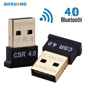 

100pcs/lot BRSUANG USB Bluetooth Adapter CSR 4.0 Dongle Wireless Bluetooth Transmitter For Windows 10 8 7 PC MAC Laptop Computer