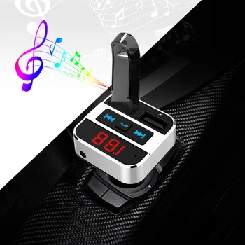 

USB Charger Car Accessories Handsfree HK207 FM Transmitter Bluetooth Hands Free Car Kit Line In MP3 Player USB Charger