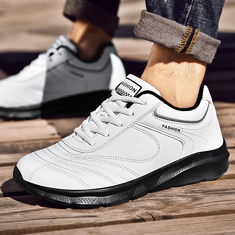 

Winter plus Velvet Warm Cotton-padded Shoes Large Size MEN'S SHOES Anti-slip Waterproof Leather Casual Sports Shoes Men's Outdoo