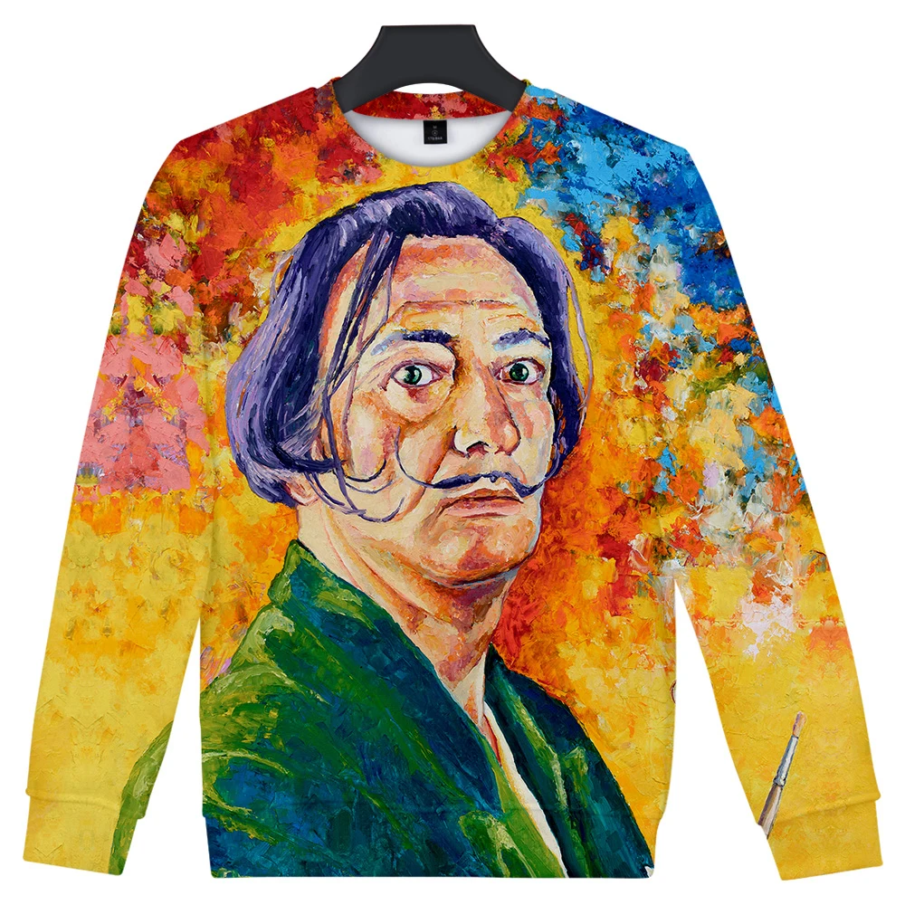 Salvador Dali Повседневная Harajuku Женская и мужская одежда Лето Горячая Распродажа футболка с длинными рукавами принт Kpop плюс размер 4XL