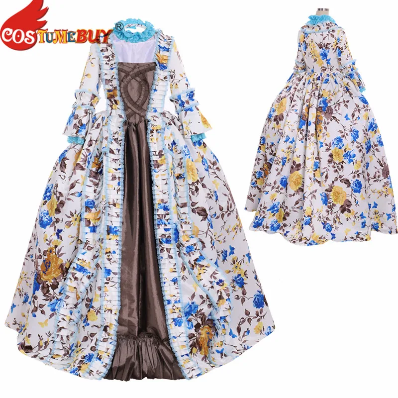 Costumebuy Тюдор Мария Антуанетта рококо бальное платье Антуанетта барокко Викторианский готический женские Вечерние Платья с цветочным рисунком на заказ