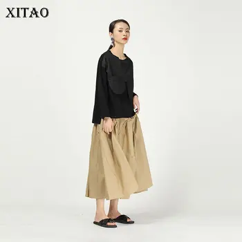 

XITAO Minority Pleated Skirt Irregular High Waist 2020 Spring Summer Fashion New Goddess Fan Casual Style Loose Skirt XJ3823