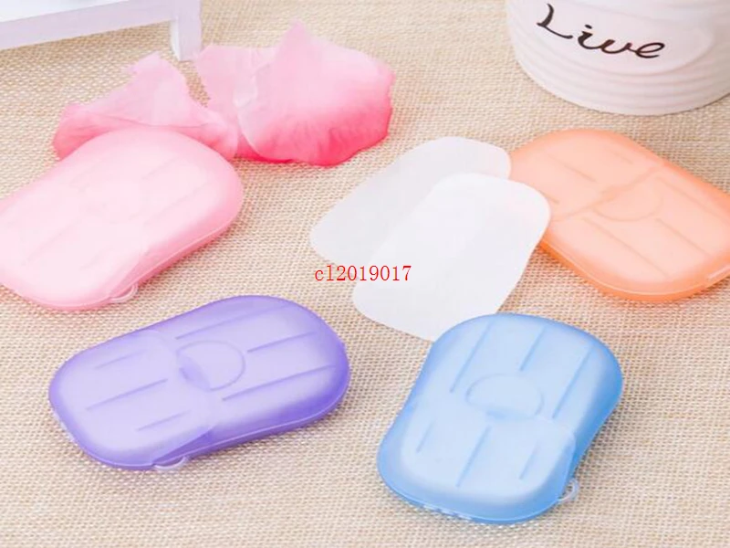 1000sets Mini Paper Soap Outdoor Travel Soap Paper Washing Hand Bath Clean Scented Slice Sheets Disposable Box Soap
