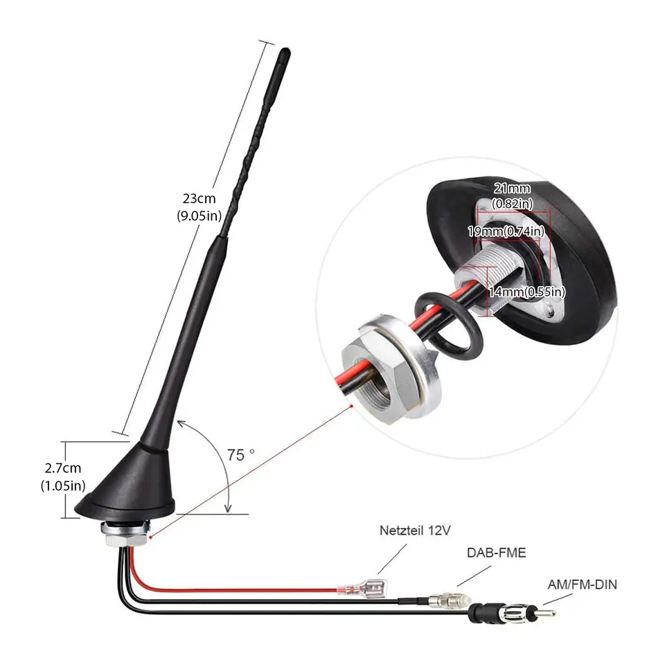 Adaptateur Antenne DAB/FM Pour Autoradio – Convertisseur SMB Vers DIN – Permet De Garder L’antenne D’origine – Installation Facile, Pas De Coupure