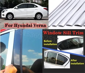 

Puou high-quality Car Full Window Pillar Trim Cover Stainless Steel Chrome Decoration For Hyundai Verna 2010-2016 Car Styling