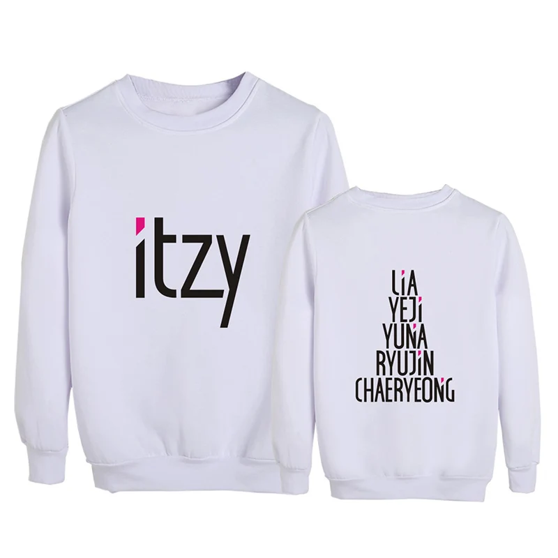 Kpop ITZY YUNA RYUJIN CHAERYEONG LIA YEJI толстовки с круглым вырезом Топы с длинными рукавами пуловеры толстовка PT1071