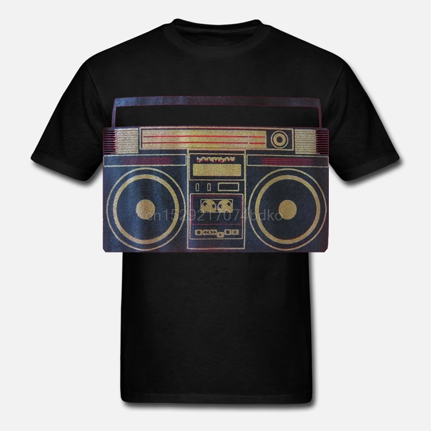 Men's Retro Boombox Graphic MTV T-shirt 80's Size XL Vintage Music Hip Hop Rock(1) |