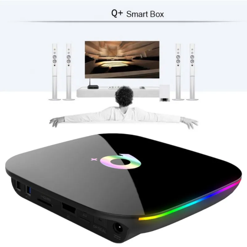 Q Plus 4GB+32GB Smart TV BOX Android 9.0 H6 Quad Core 6K USB3.0 WiFi 3D HD Media