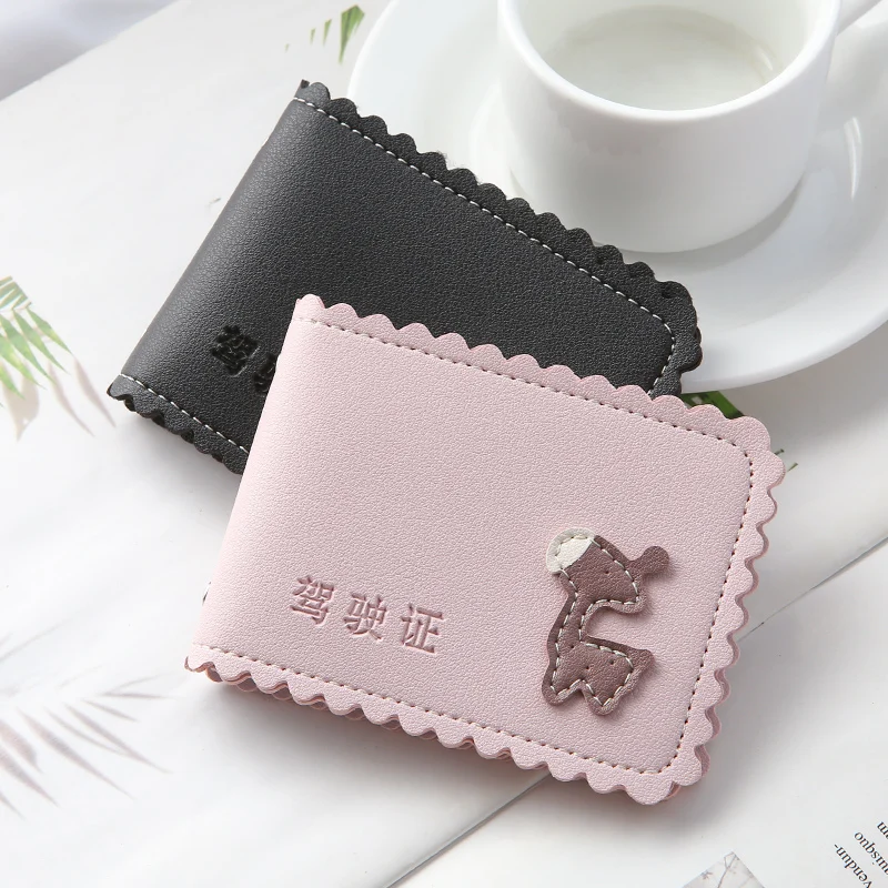 

NI WEI ER Sweet Little Donkey Ultra-thin Driver License Holder Business Card Holder Card Bag Case Girl Female For Document 2019