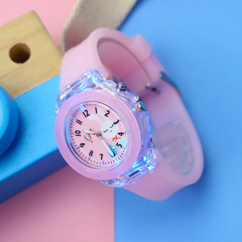 Cartoon Dinosaur Children Watches with Light Luminous Silicone Strap Girls Watch Boys Kids Student Gift Clock reloj infantil 3