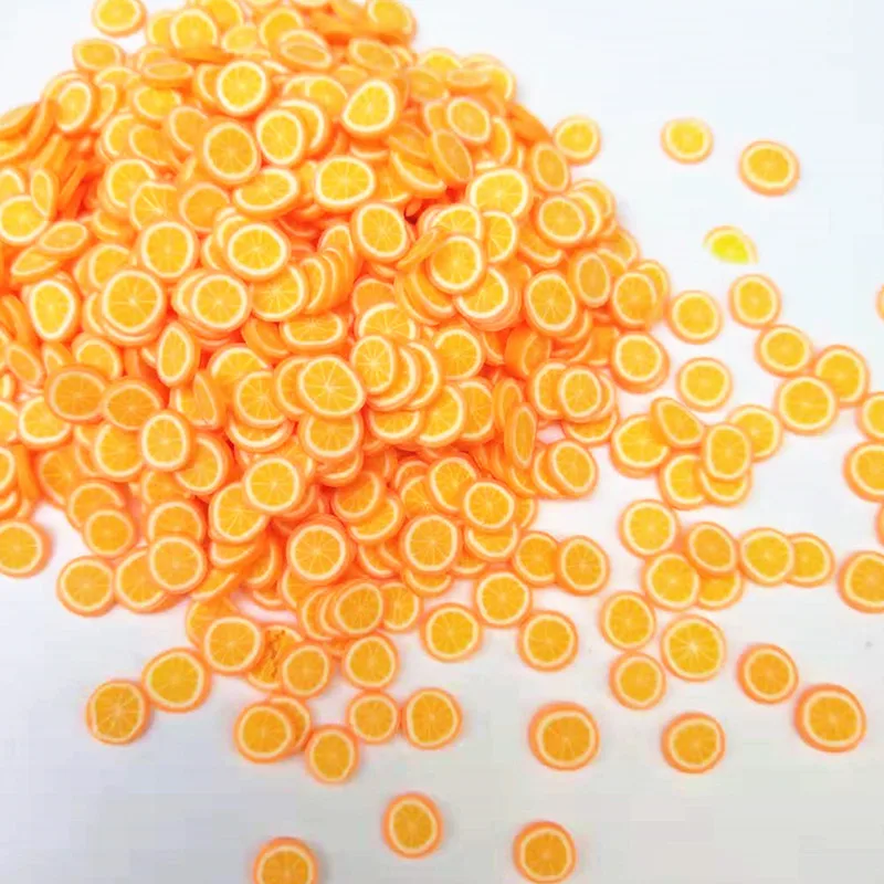 20g/lot 5mm Orange Fruit Polymer Clay Slices Plastic Klei Mud Particles For Card Making Tiny Cute DIY Crafts | Дом и сад