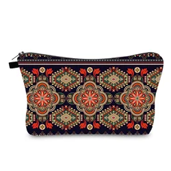Mandala Lotus Cosmetic Bag Mandala Makeup Bags Lotus Print Purses Flower Makeup Bag Organizer Minimalist Bags Custom