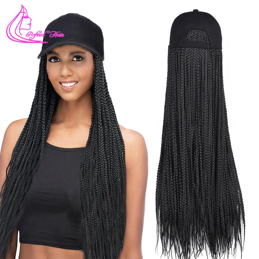 Hats Natural Wig Extension Hat Wigs Black Women Synthetic Wig Hat