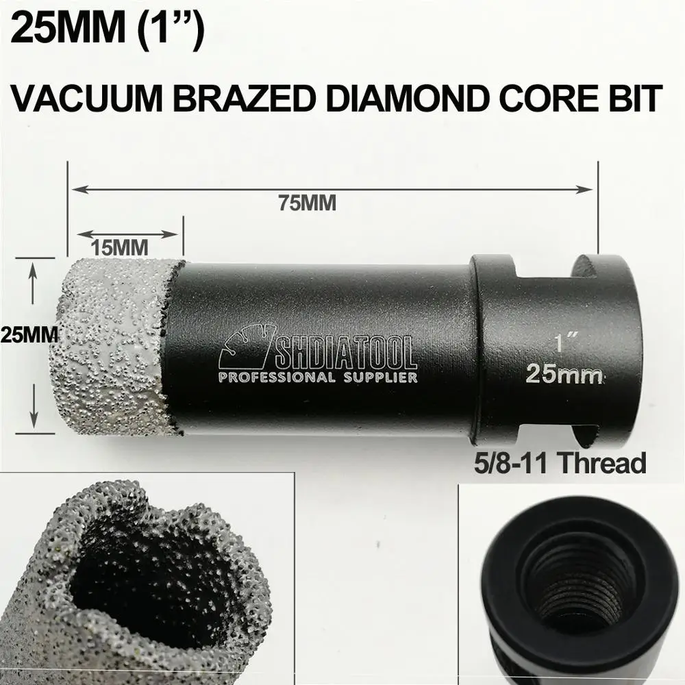 5 шт./компл. ВАКУУМНОЙ ПАЙКИ DIAMOND сухой бурения биты Диаметр 6 мм+ 8 мм+ 10 мм+ 19 мм+ 25 мм+ 35 мм с 5/8-11 соединение сверла