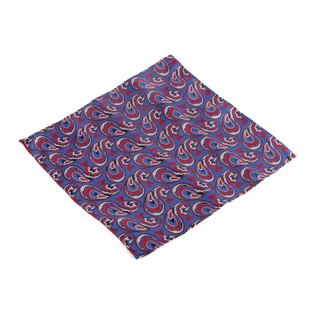 Blue and Red Новое поступление мужской квадратный носовой платок с карманом Hanky Свадебный носовой платок - Цвет: Blue and Red