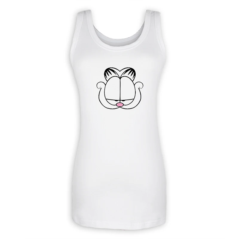 jfVestS196W Жилет с рисунком Гарфилда из мультфильма «Дораэмон Тоторо», майки без рукавов, хлопковые повседневные топы на бретелях, рождественский подарок - Цвет: jfVestS196W