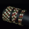 exaggerated Crystal Red white green Bracelets Women Rhinestone Bracelet Wedding Bracelet Pulseras Mujer Wedding Jewelry Gifts 5