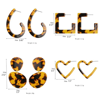 

16 Pairs Acrylic Earrings Statement Earrings Set Resin Hoop Dangle Earrings Kit 72XE