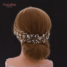 YouLaPan HP236-G золотые аксессуары для волос свадебные золотые украшения для волос Стразы ободки для женщин свадебный головной убор