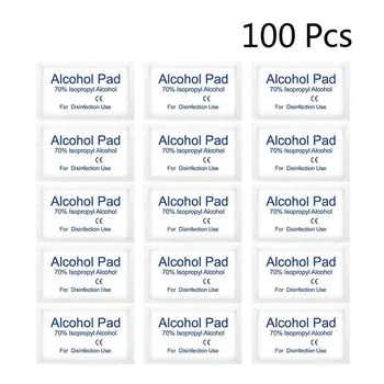 

100Pcs Disposable Cleaning Tissue Alcohol Prep Pad Nonwoven Nail First Aid Rescue Supply for Home Travel Sterilization