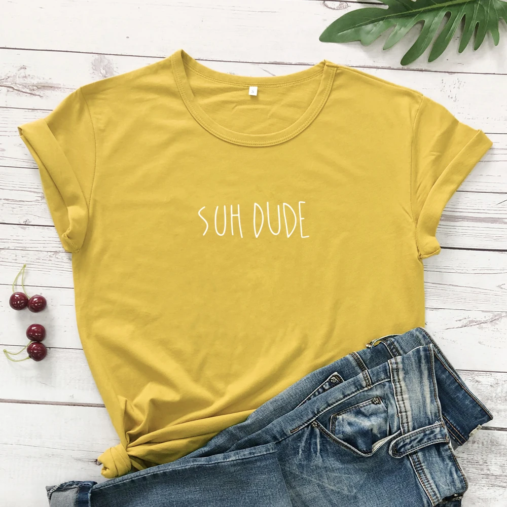 Suh dude Tumblr популярная футболка, Повседневная желтая черная футболка с надписью, гранж, повседневные эстетические топы, слоган Suh, трендовая одежда 90 s, S-3XL