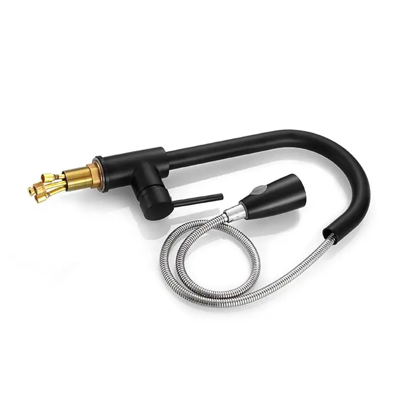 

Copper Kitchen Faucet Sink Hot and Cold Rotatable Black Faucet Household Kitchen Sink Accessories CORC