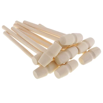 

10 Pieces Mini Wooden Hammer Wood Mallets for Seafood Lobster Crab Shell Leather Crafts Jewelry Crafts - 140x43x19mm