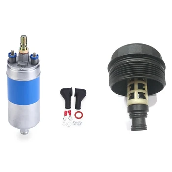

1 Pcs Electric Fuel Pump with Install Kits & 1 Pcs Oil Filter Cover Car Cooling System for BMW E81 E87 E88 E820 E91 E46