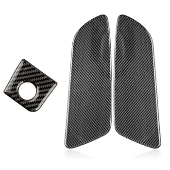 

Carbon Fiber Glove Box Button Cover for Ford Mustang 2015-2017 & Carbon Fiber Rear Car Door Panel Cover Sticker