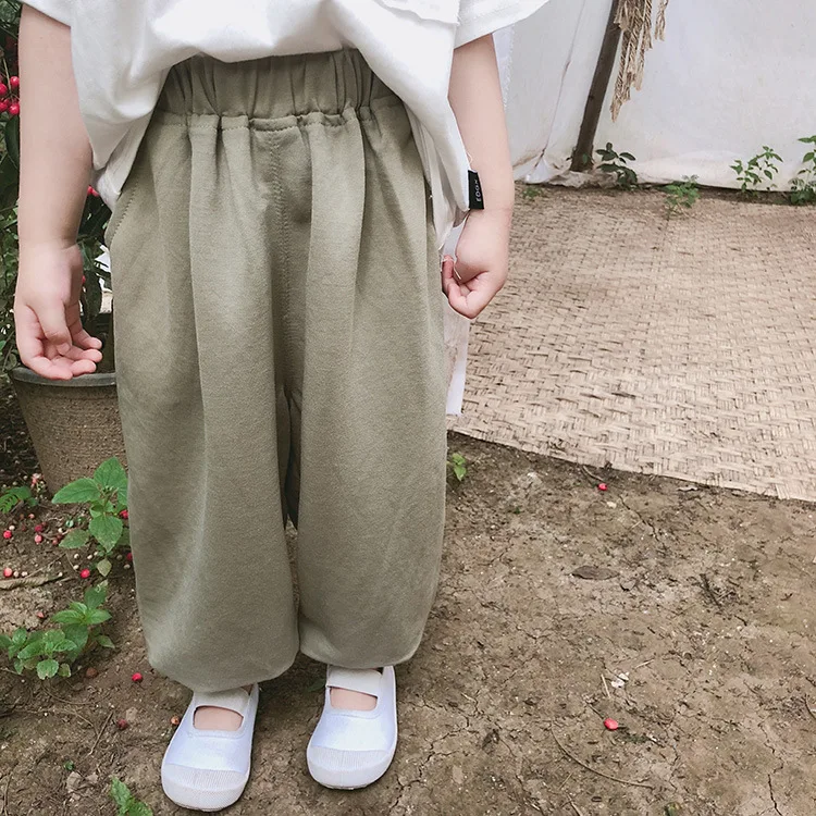 Детские противомоскитные штаны 19, летние обтягивающие штаны для мужчин и женщин, длинные штаны из шелка, хлопка и льна корейский стиль, кунг-фу Пан