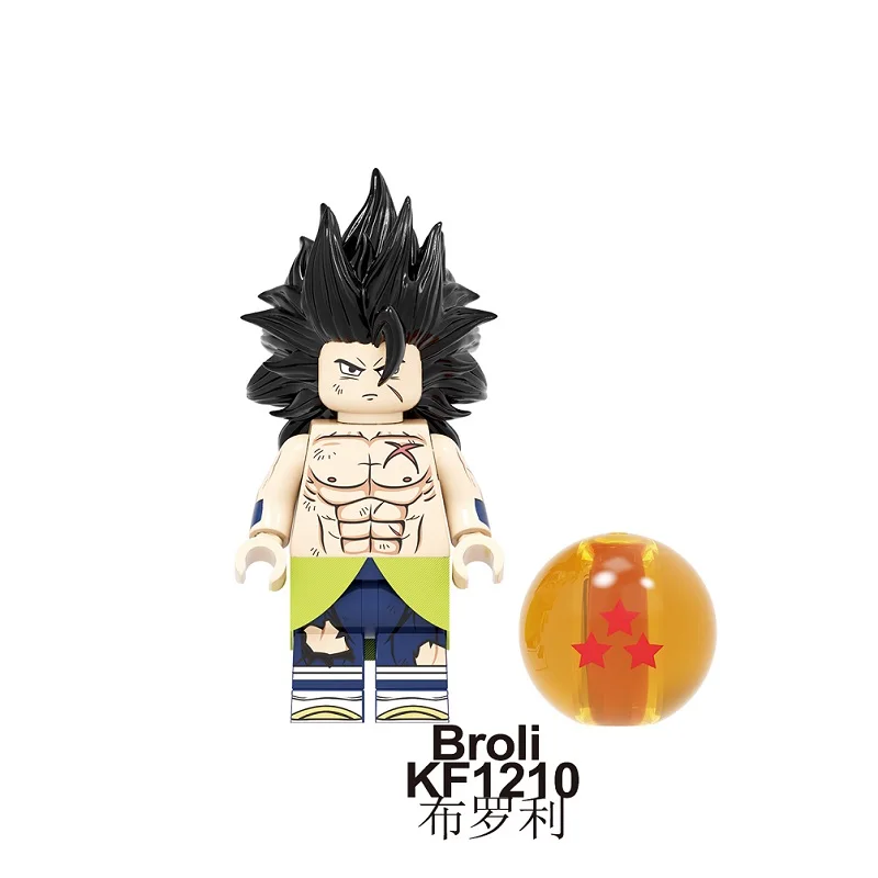 KF1210 Without Box Одиночная строительные блоки Dragon Ball серия кирпич Broli Son Goku Torankusu Gogeta фигурки для детской коллекции игрушки KF6098 - Цвет: KF1210 Without Box