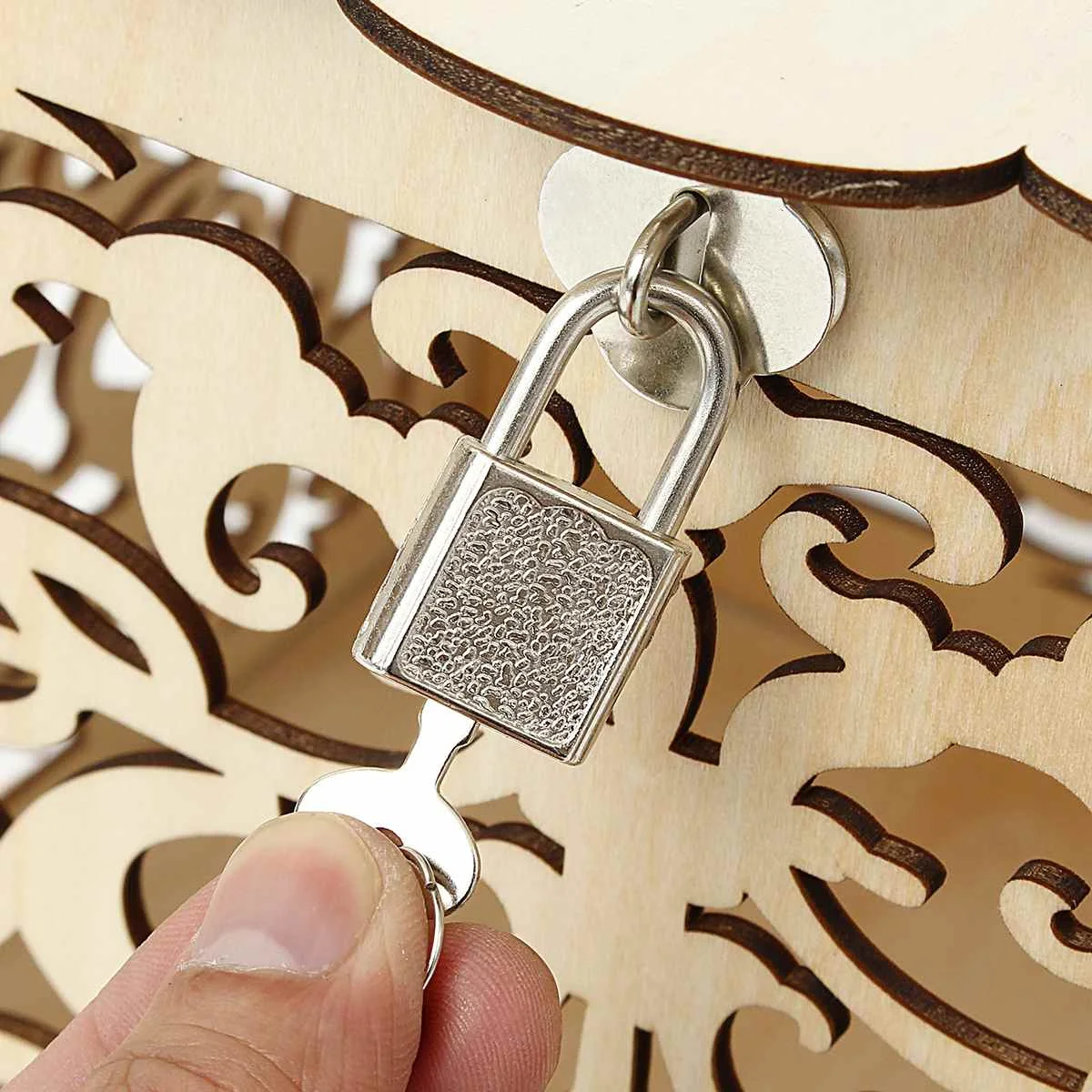 DIY коробка для свадебных подарочных карт деревянная копилка с замком красивые свадебные украшения принадлежности для дня рождения 30x24x21 см