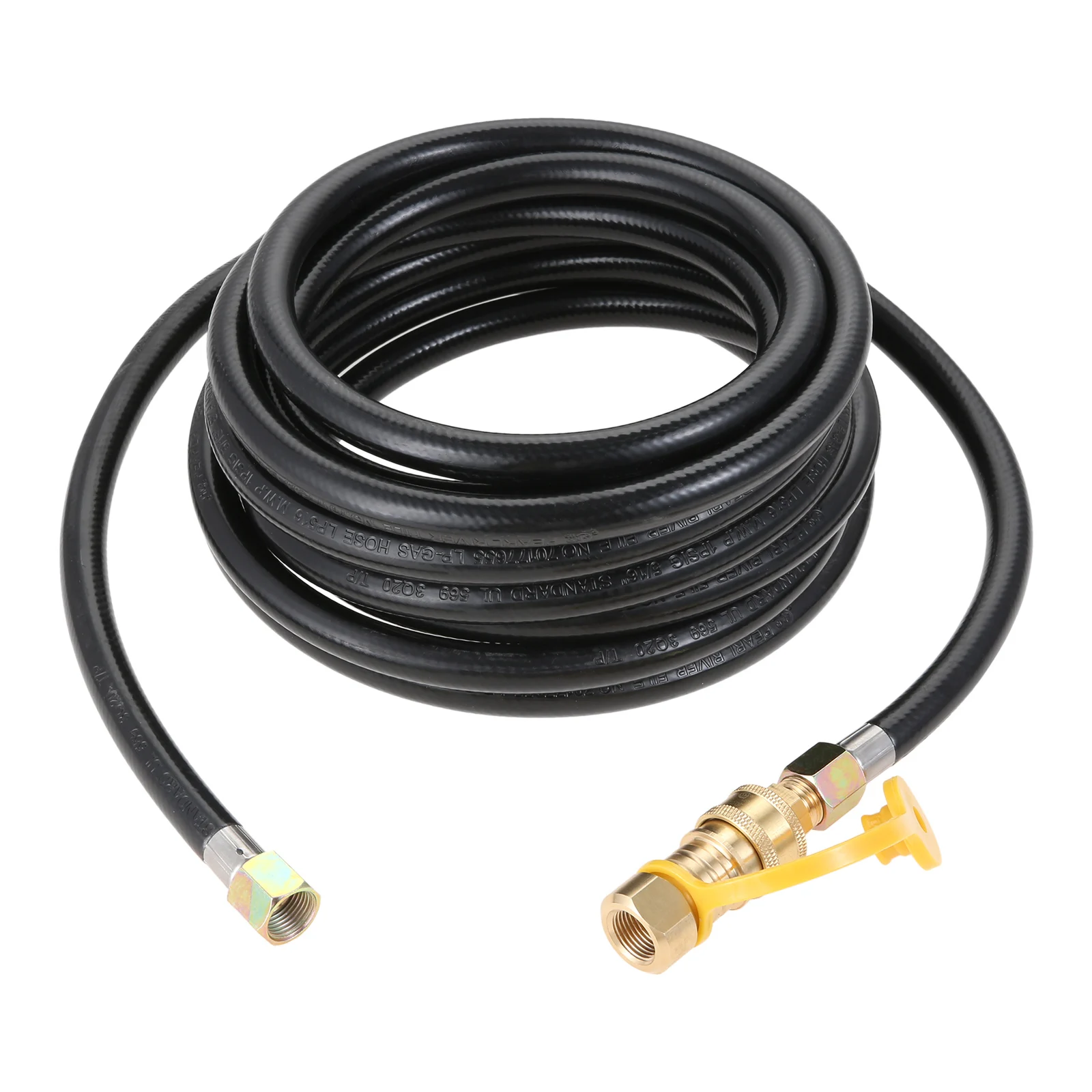 

20 Feet Propane Gas Hose with 3/8 Inch Gas Quick Disconnect Plug and Quick Connect Valve Kit for Grill Griddle Fire Pit Heater