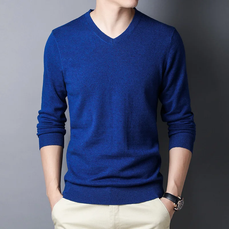 

2020 New Spring autumn sweater fashion men V-neck long-sleeved Knitted sweaters