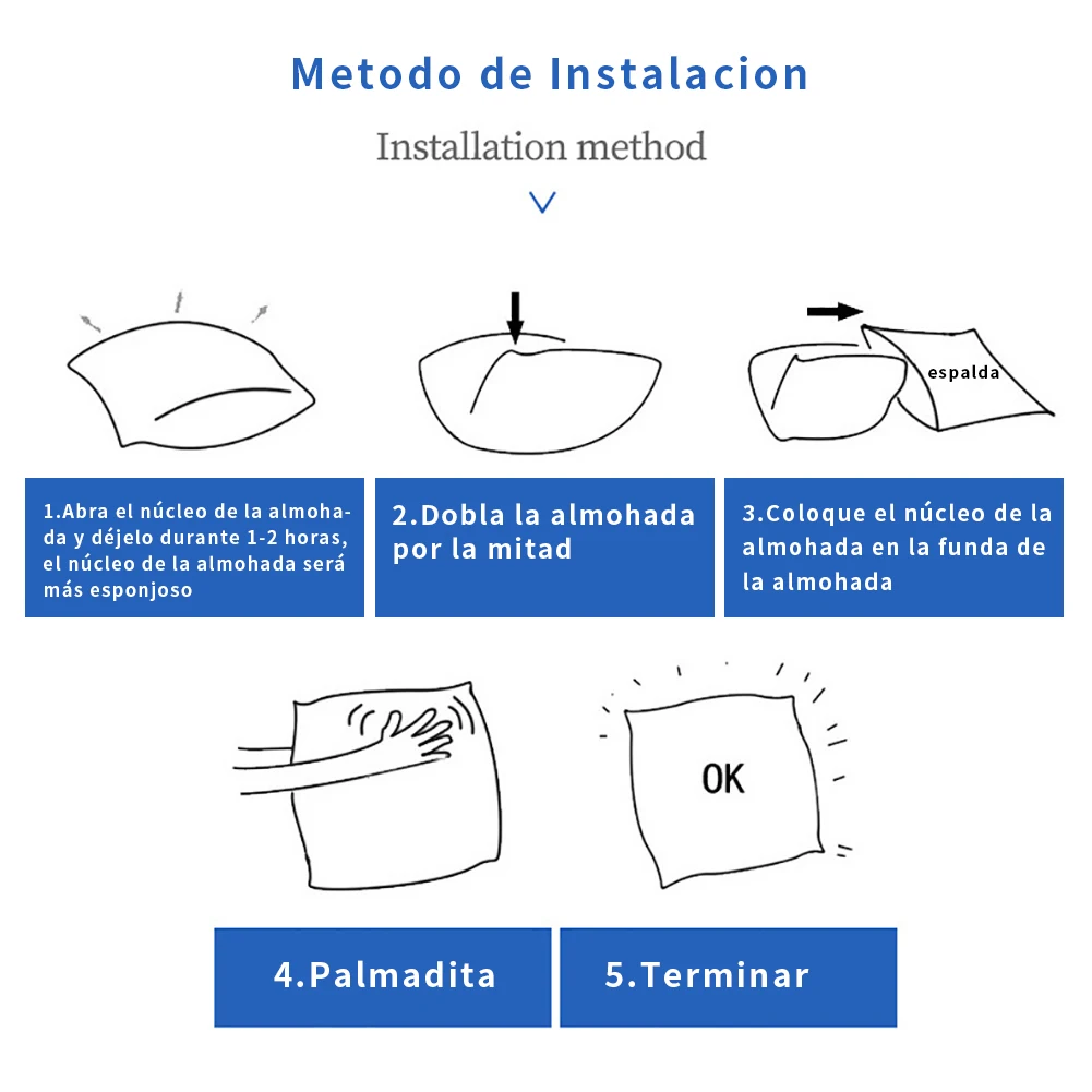 Tesosy Pack 4 Relleno de Cojín 50 X 50 cm Relleno de Fibra Virgen Hueca  Siliconada Suaves y Indeformable, Relleno para Cojines de Sofá o  Almohadones (50 * 50cm Pack 4) : : Hogar y cocina