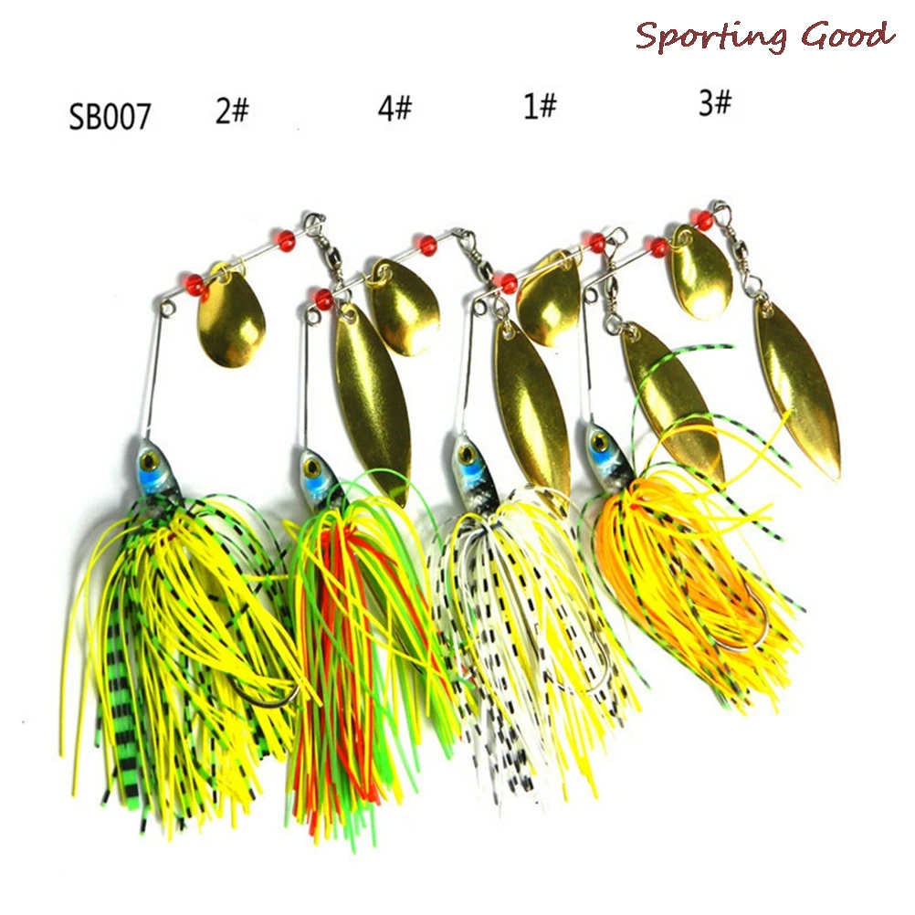 Metal  Fishing Lure Spinnerbait 17g Fresh Water Shaltwater Water Bass Walleye Crappie Minnow 4 Colors 4pcs/lot