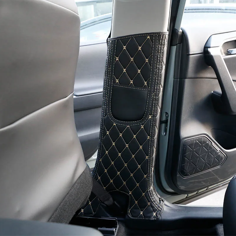 

Car B-pillar protector Anti-kick Pad Anti-dirty Pad Case Cover Sticker Car Interior Modification For Toyota RAV4 RAV-4 2019 2020