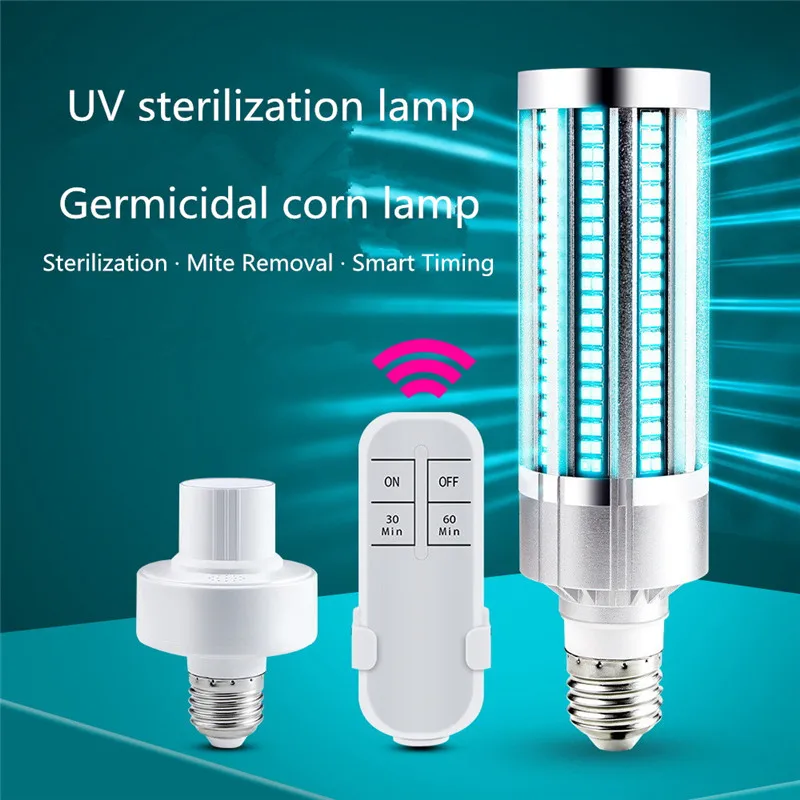 

Ultraviolet UV Light Ozone Tube Bulb With Remote Control UVC Disinfection Bactericidal Lamp Ozone Sterilizer Mite Light E27 60W