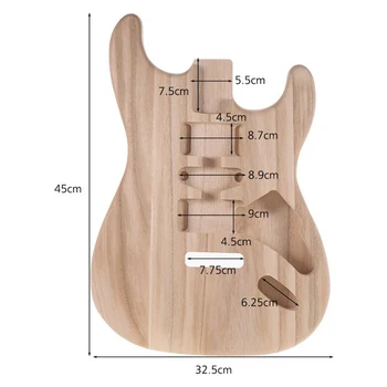 Artigianale di Levigatura Chitarra Elettrica di Ricambio Incompiuto Sycamore Lucido Corpo della Chitarra Accessori FAI DA TE, Legno