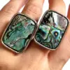 Wholesale Bulk lots 30pcs Huge Shapes Mix Silver-Plated Colorful Shell Ring Exaggerative Big Stone Rings Fashion Jewelry 4
