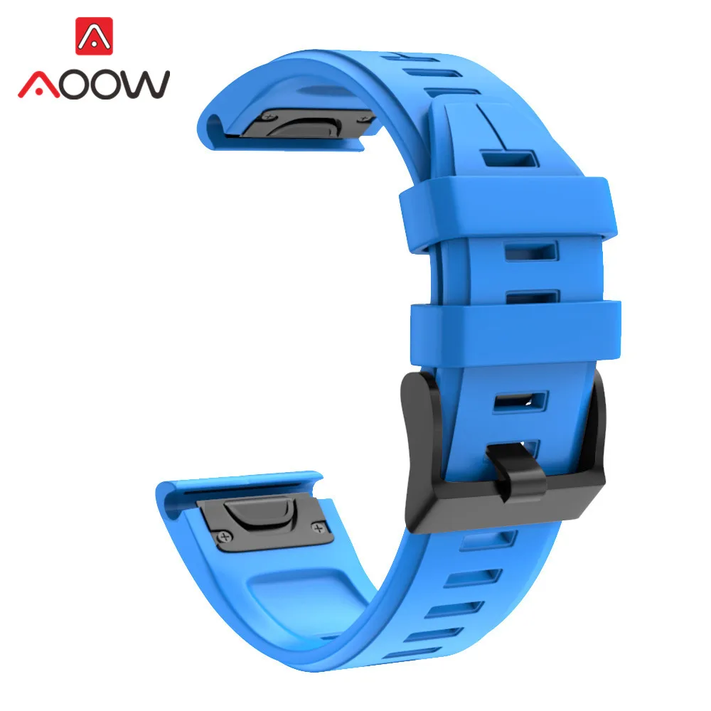 Sky blue 22 мм 26 мм 20 мм силиконовый ремешок для наручных часов Garmin fenix6 6S 5X 6X 5S x5plus 3 3HR forerunner935 945 подход S60 Браслет fitbit заряд - Цвет ремешка: Sky blue