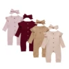 0-24M Newborn Baby Girl Boy Cotton Clothes Knitted Romper Jumpsuit Autumn Outfits 2PCS Set ► Photo 1/6