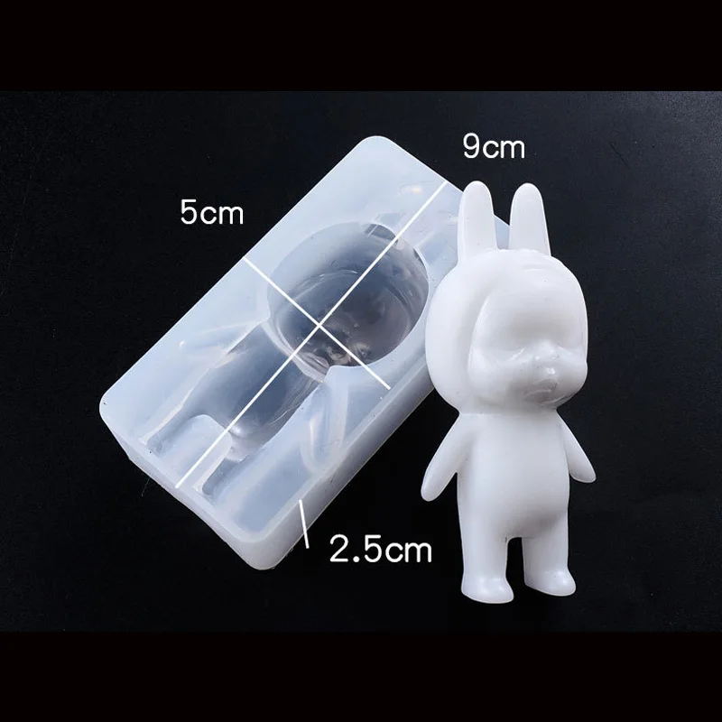 Popular1PC Lion Wolf Head Heart Rabbit Shape Silicone Cake Mold DIY Chocolate Baking Utensil Cake Decoration Plaster Mold - Цвет: sleeping rabbit s