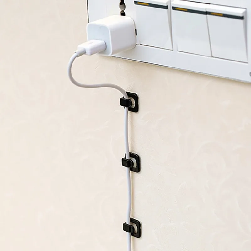 

Fixed Wire Clip Practical Desktop Wall Wire Fixed Self-adhesive Wire Clip Cable Wire Wrapper