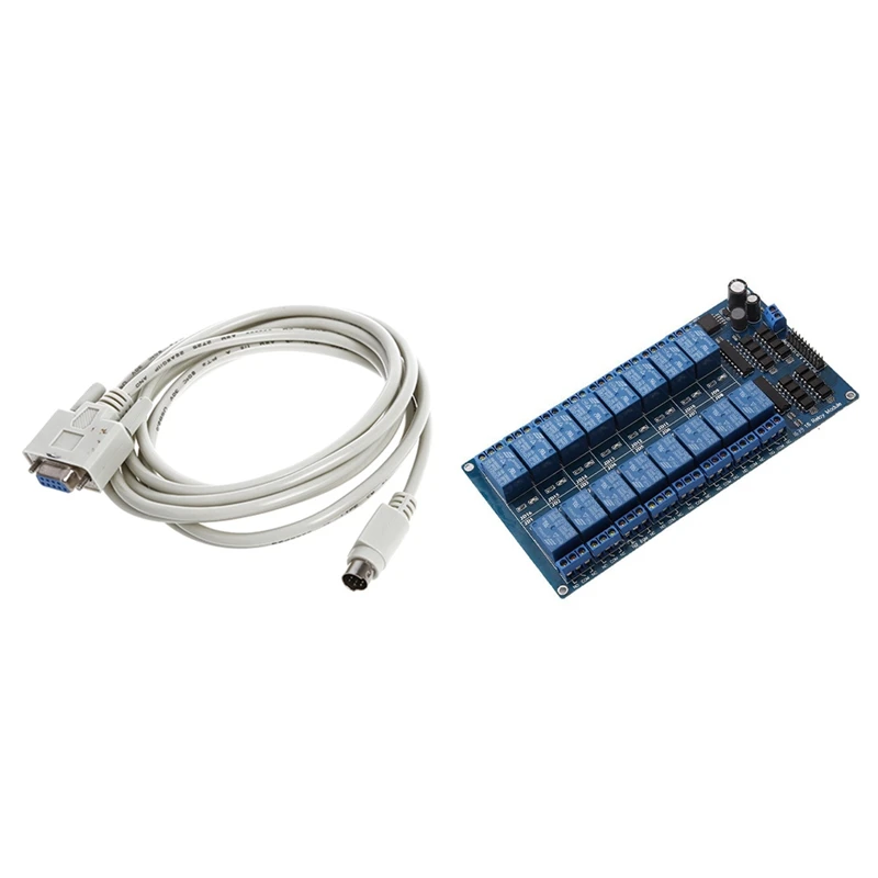 DB9P до 8P мини Din RS232 скачать кабель для PLC DVP-EH с 16-канальный 5V/12V релейный модуль Arduino |