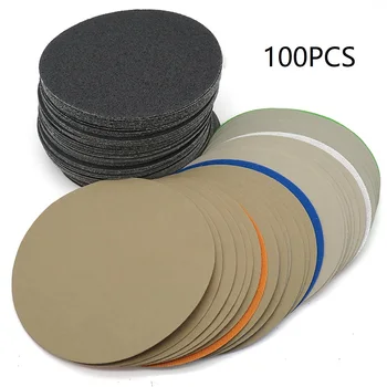 

100pcs Diameter 6in/150mm 320 400 600 800 1000 1500 2000 3000 5000 10000 Grit Disk Water Sandpaper Flocking For Wet And Dry