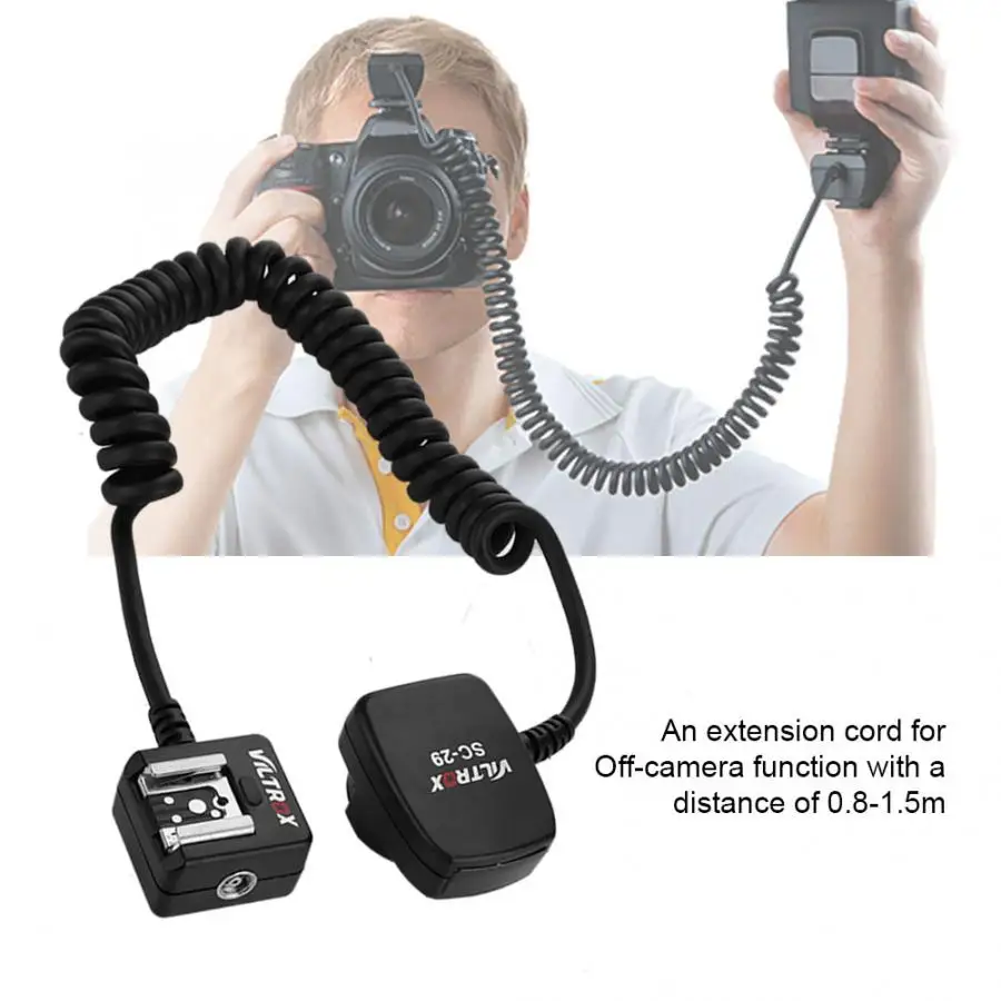 Viltrox SC-29 ttl синхронизация шнур вспышки света от камеры Фокус Assist кабель для Nikon горячий башмак 0,8 м DSLR Flash спуск затвора
